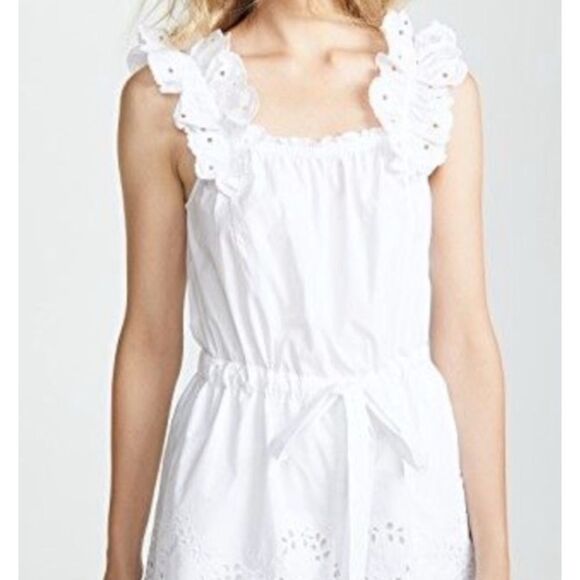 Rebecca Taylor La Vie White Eyelet Poplin Romper Size M - Picture 1 of 7